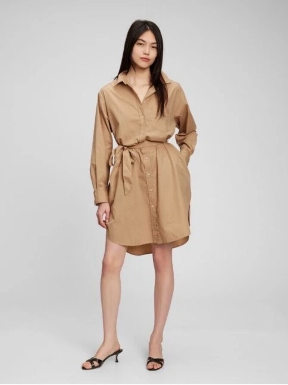 GAP Khaki Shirt Dress 100% Cotton Size Medium